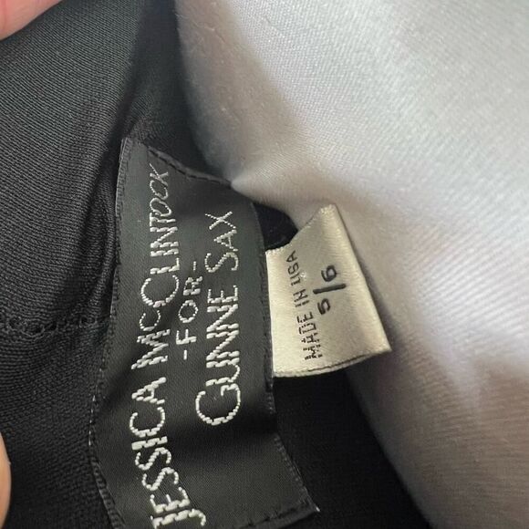 Vintage 90s Jessica McClintock Gunne Sax Dress 5/6 Black Tulle Strapless Ruc… - Picture 8 of 9